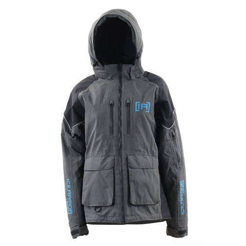 Ice Armor by Clam Womens Rise Parka Blk/Gray/Teal