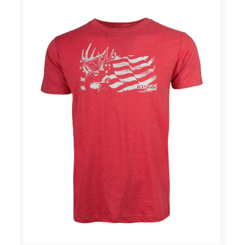 Kings Camo USA Whitetail Tee - Heather Red