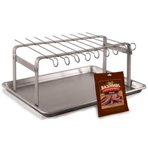 LEM Jerky Hanger with 9 Skewers & Seasoning