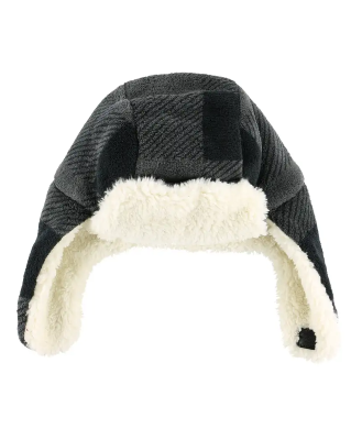 Lazy One Grey Plaid Bomber Hat