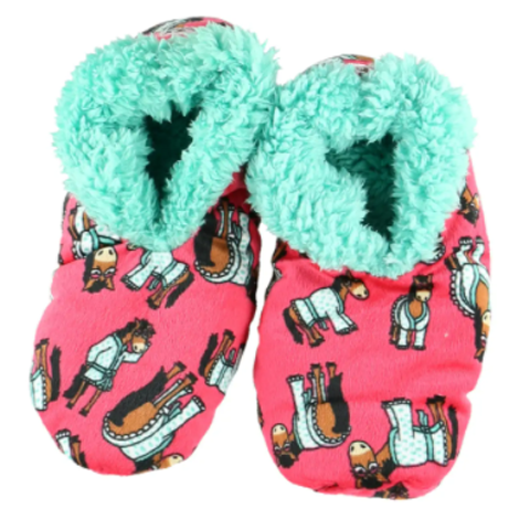 Lazy One Don't Do Mornings Horse Womens Fuzzy Feet Slippers