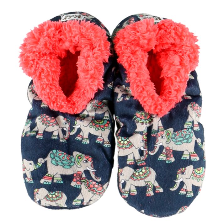 Lazy One Womens Dream Big Elephant Fuzzy Feet Slippers