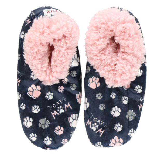 Lazy One Womens Cat Mom Fuzzy Feet Slippers