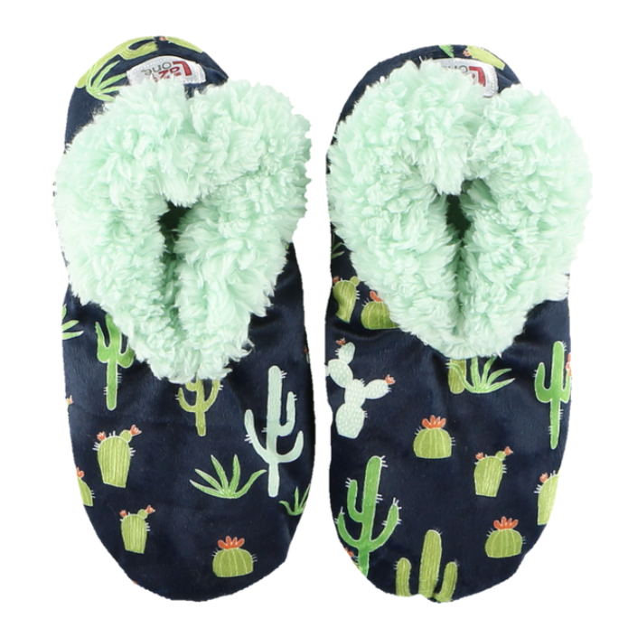 Lazy One Womens Stuck In Bed Blue Fuzzy Feet Slippers