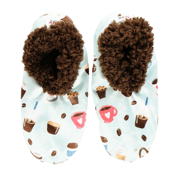 Lazy One Womens Coffee First Fuzzy Feet Slippers