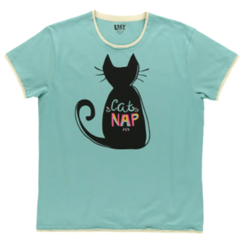 Lazy One Cat Nap Blue Women's Regular Fit Tee