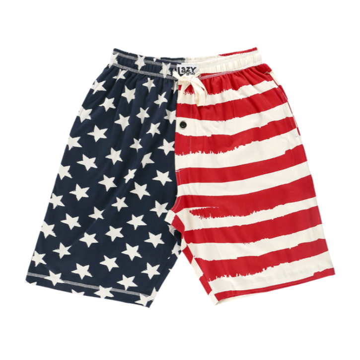 Lazy One Stars & Stripes Men's PJ Shorts