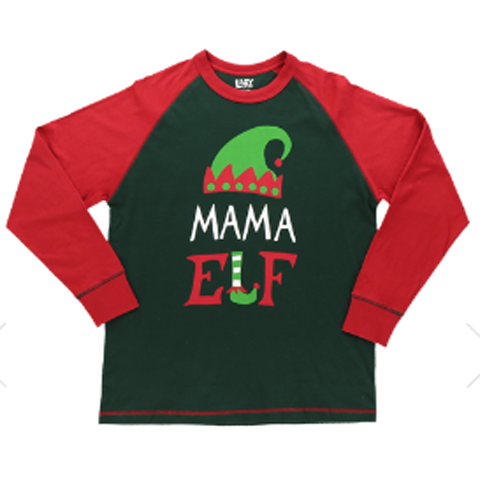 Lazy One Adult Mama Elf Pajama Tee