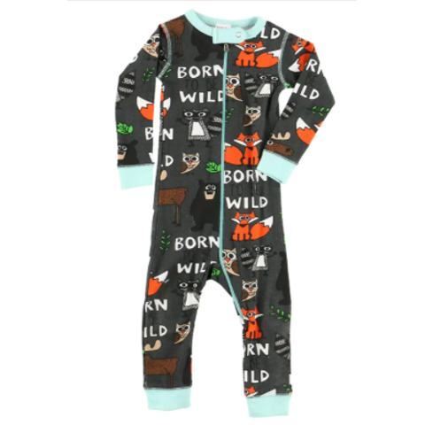 Lazy One Born Wild Infant Unionsuit