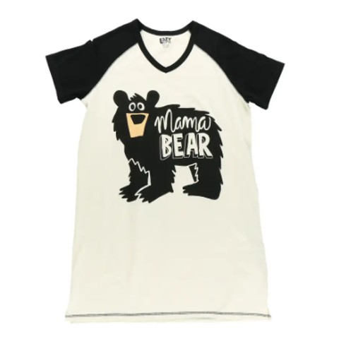 Lazy One Womens Mama Bear V-Neck Nightshirt