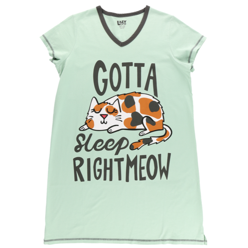 Lazy One Gotta Sleep Meow Women's V-Neck Nightshirt