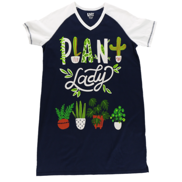 Lazy One Plant Lady Women's V-Neck Nightshirt