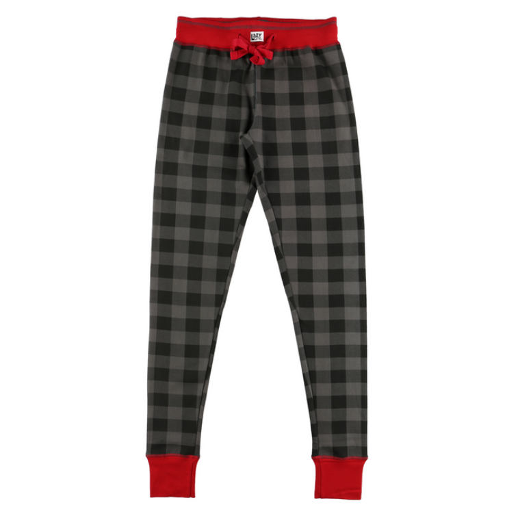 Lazy One Grey Plaid Women's PJ Leggings