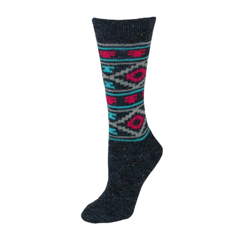 Wise Blend Womens Double Diamond Crew Sock