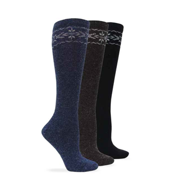 Wise Blend Womens Angora Flower Knee High Sock - DISCONTINUED