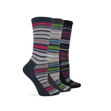 Wise Blend Womens Angora Stripe Crew Socks